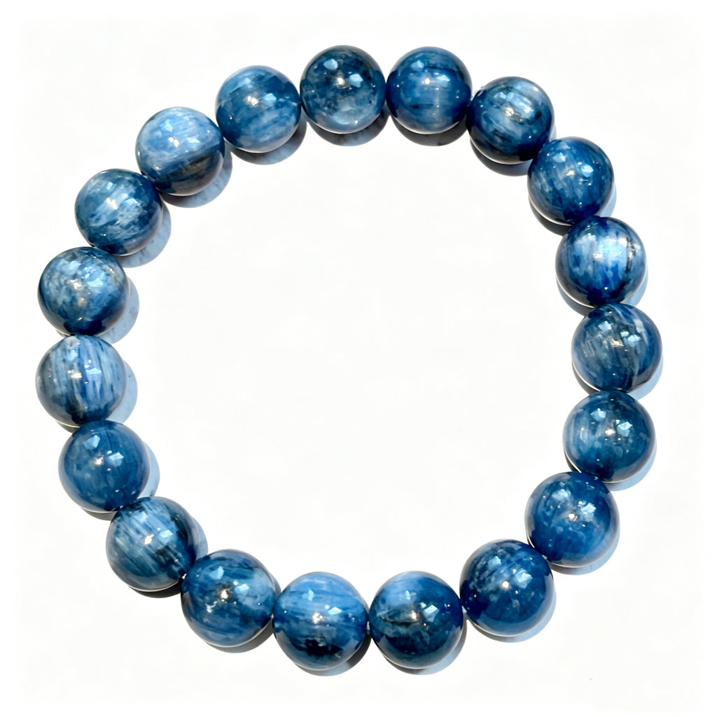 9–10mm Natural Blue Kyanite Gemstone Bracelet