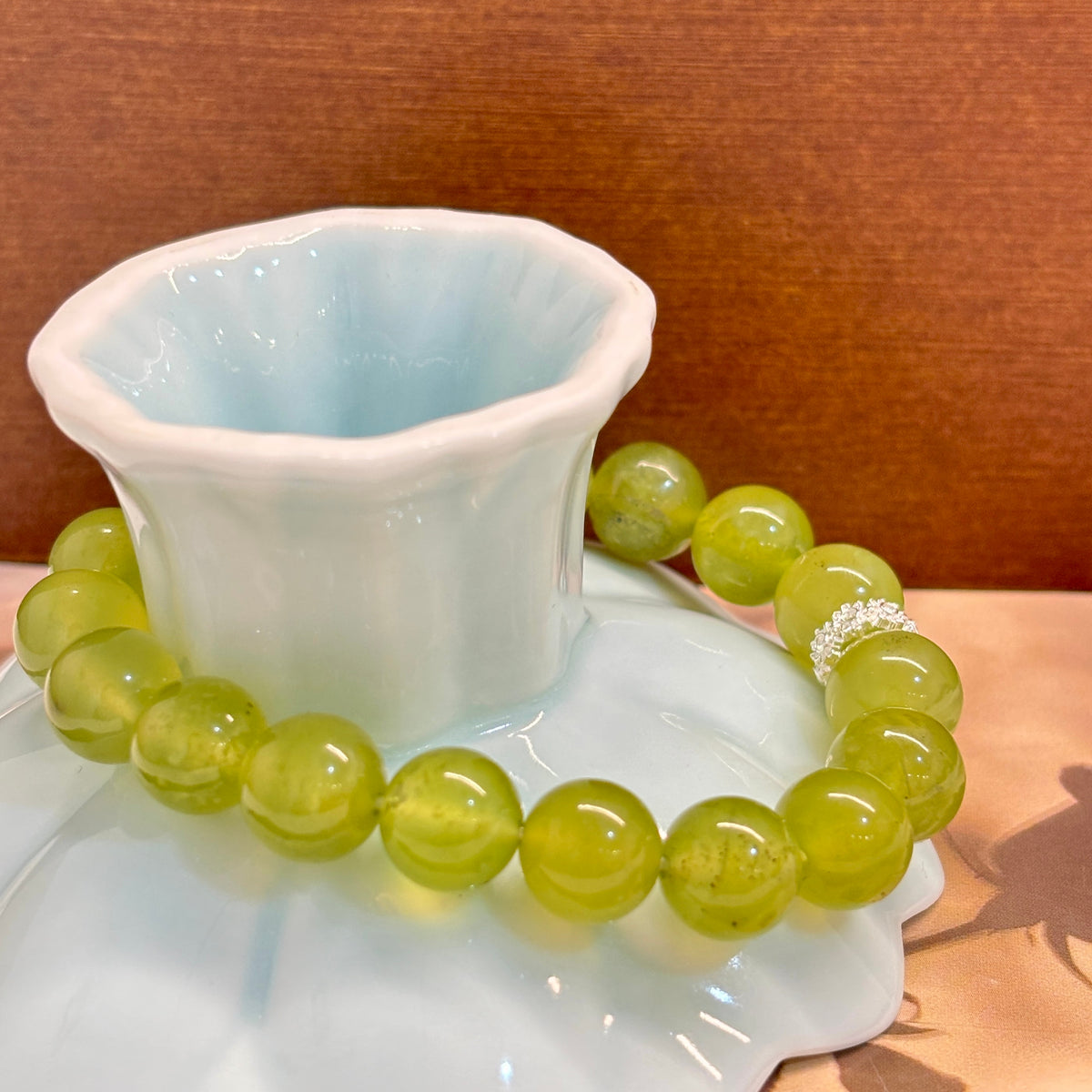 10mm Xiuyan Jade Bracelet – Natural Gemstone Stretch Bracelet