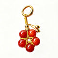 Natural Red Agate Dragon Scale Keychain with Gold-Plated Copper Beads