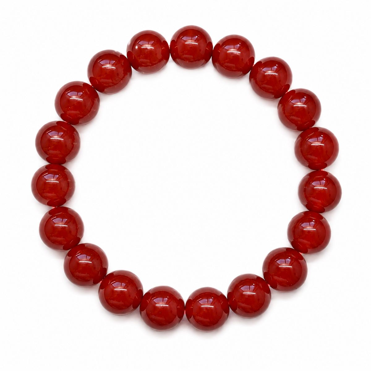 Natural Red Agate Bracelet, 10mm Handmade Gemstone Beads