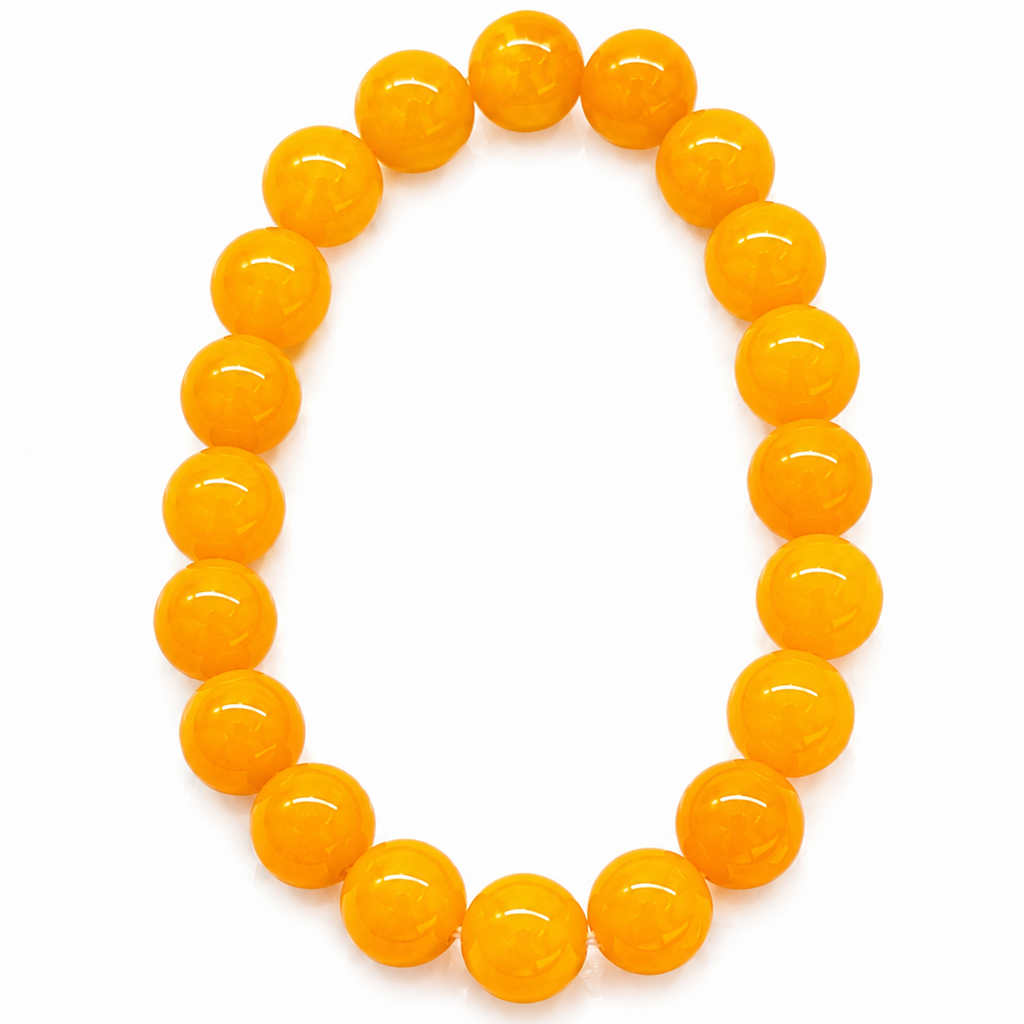 10mm Yellow Agate Bracelet – Natural Gemstone Stretch Bracelet