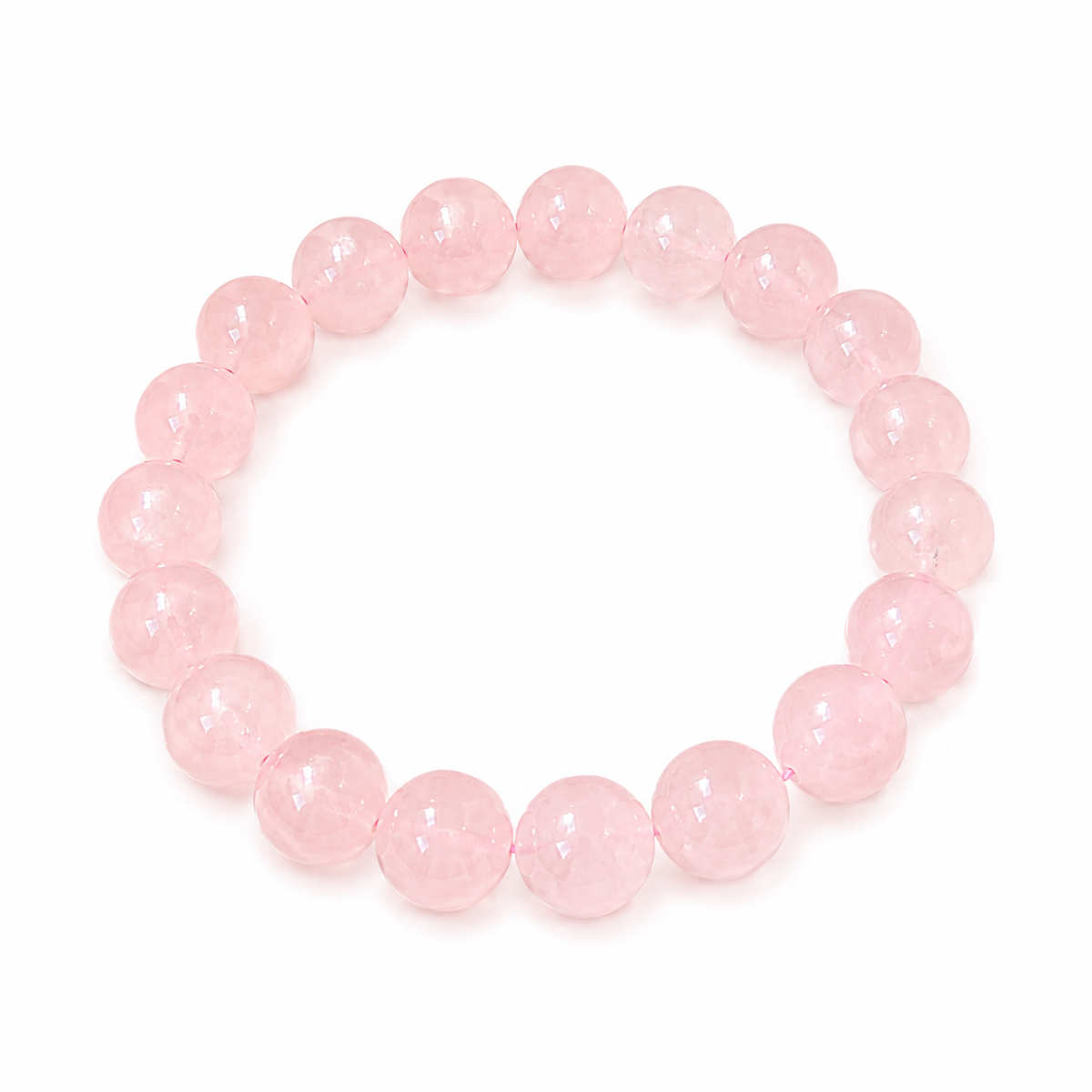 10mm Pink Amethyst Bracelet – Handmade Natural Crystal Stretch Bracelet