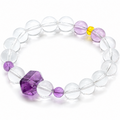 10mm Clear Quartz & Amethyst Bracelet with Uruguay Amethyst