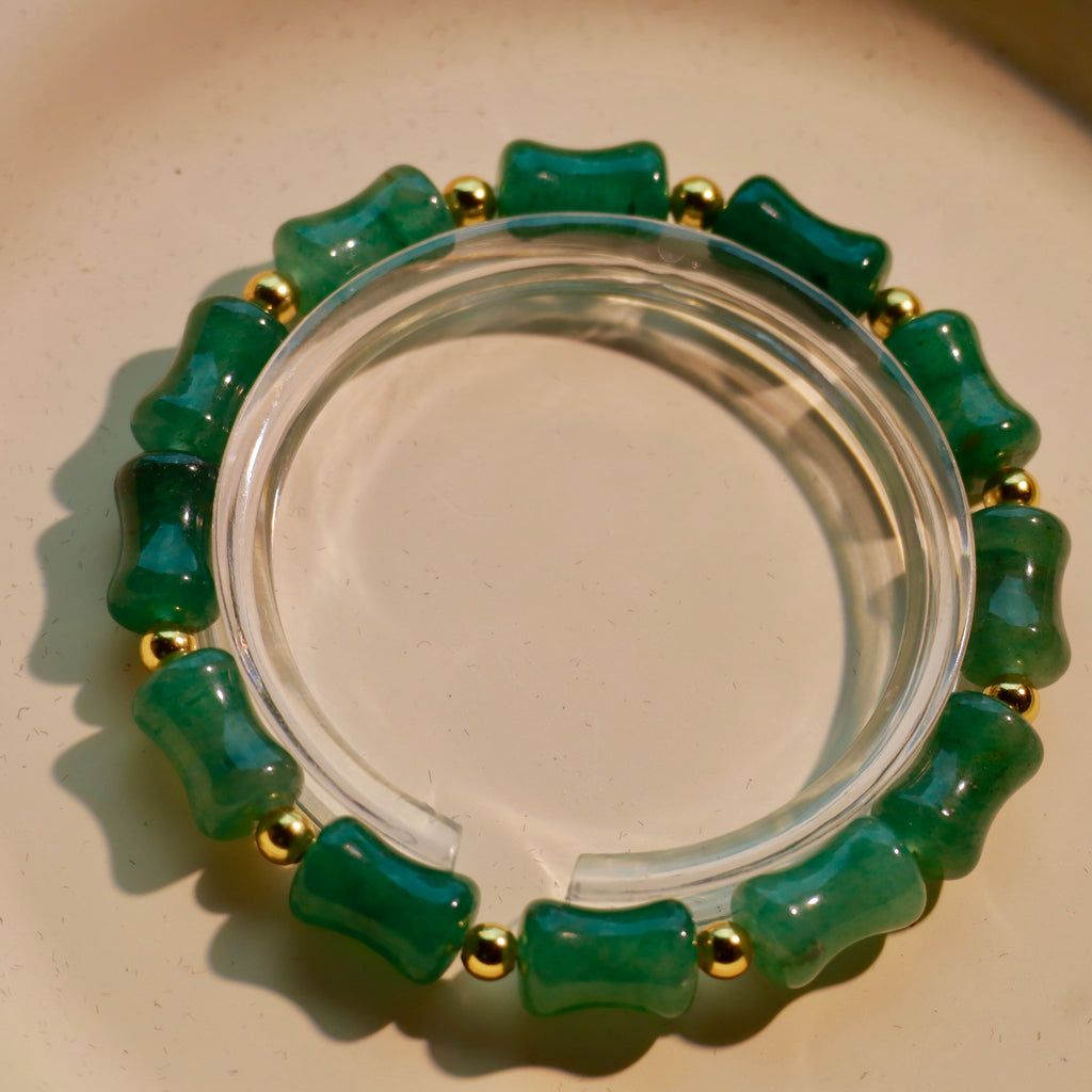 Natural Gemstone Stacking Bracelet Set | 8mm Nanhong Agate, Hetian Jade & Aventurine