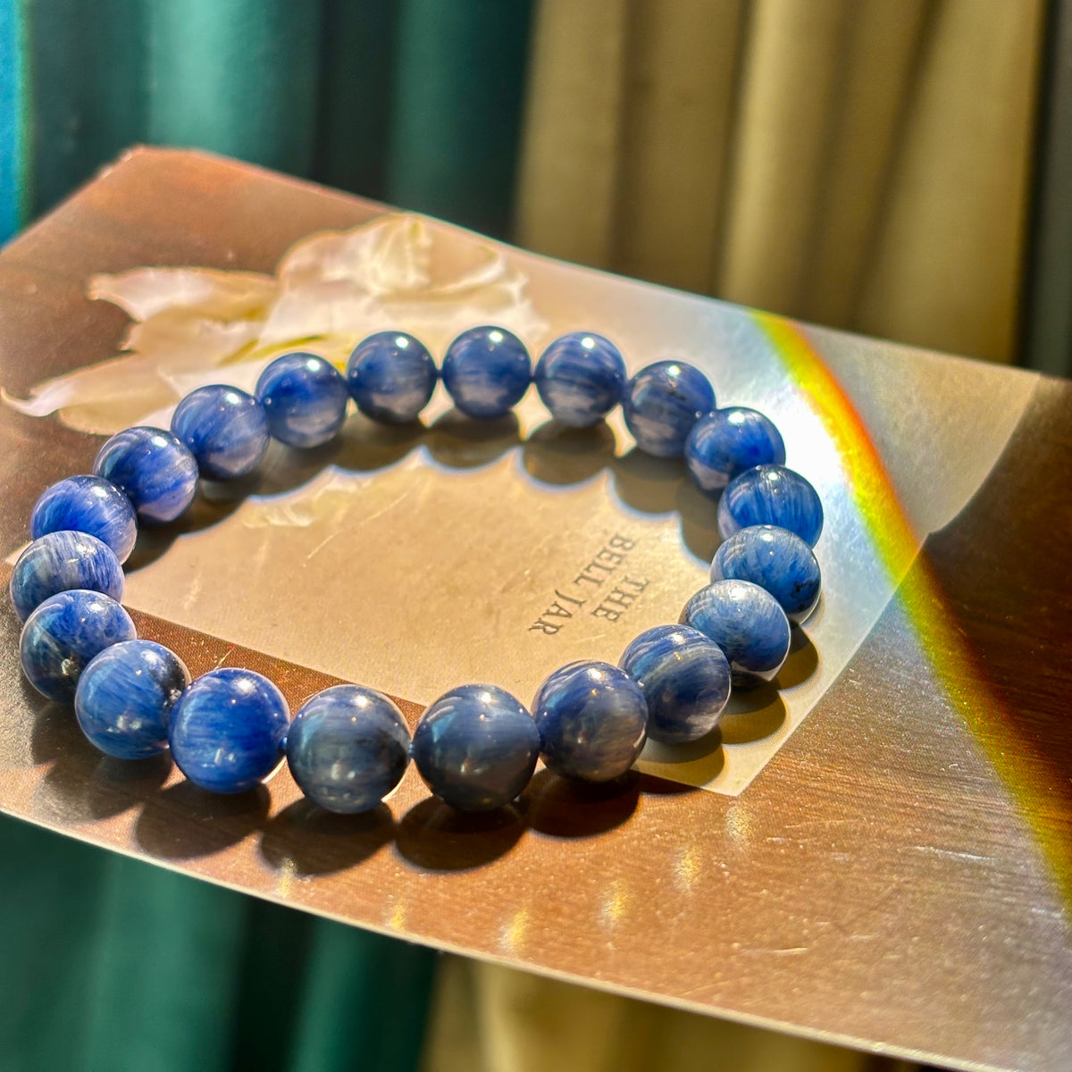 9–10mm Natural Blue Kyanite Gemstone Bracelet