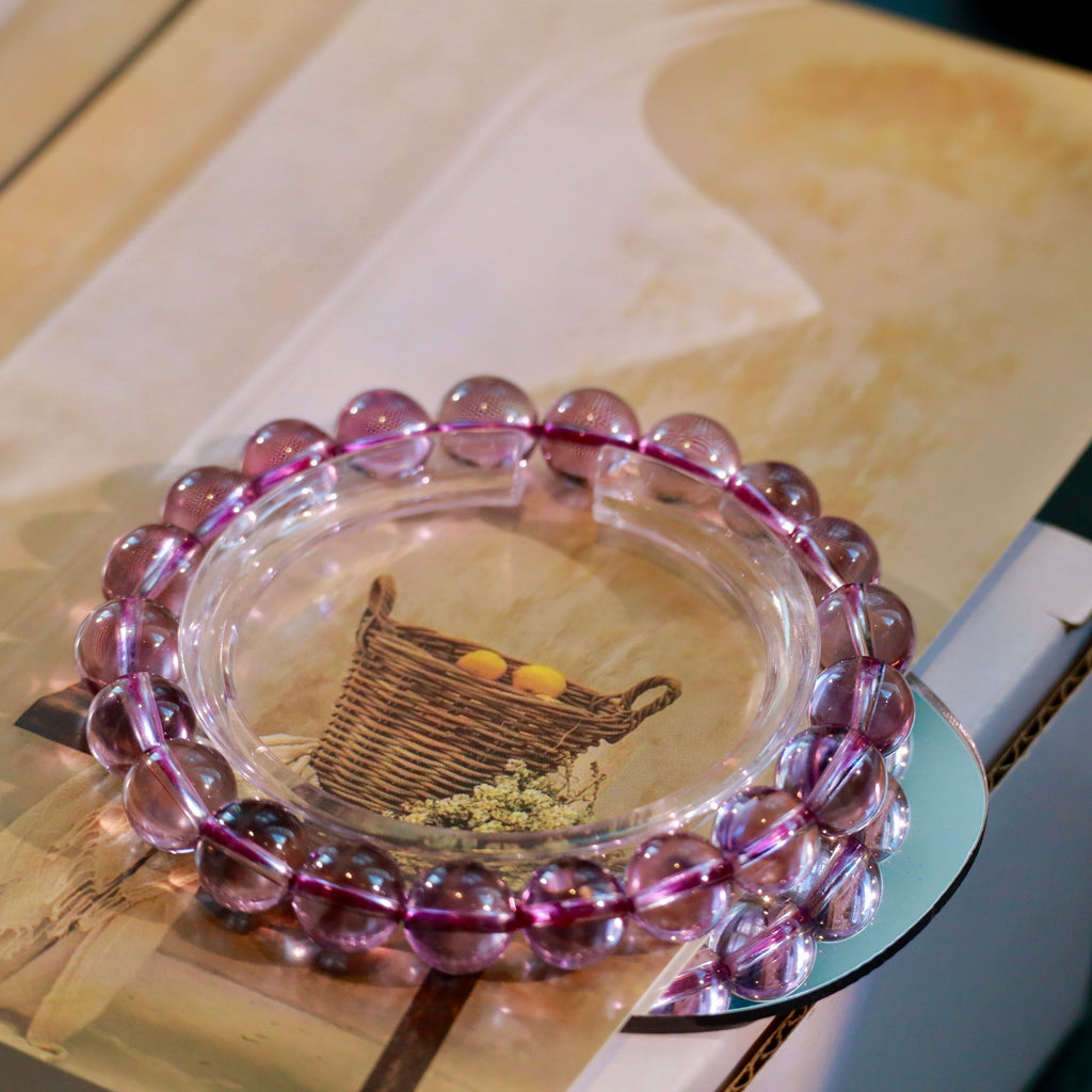 Natural Amethyst Bracelet |9mm Crystal Beads