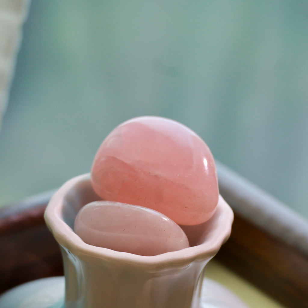 2.5-3.5cm Natural Rose Quartz Rough Stones | 2-Piece Crystal Set