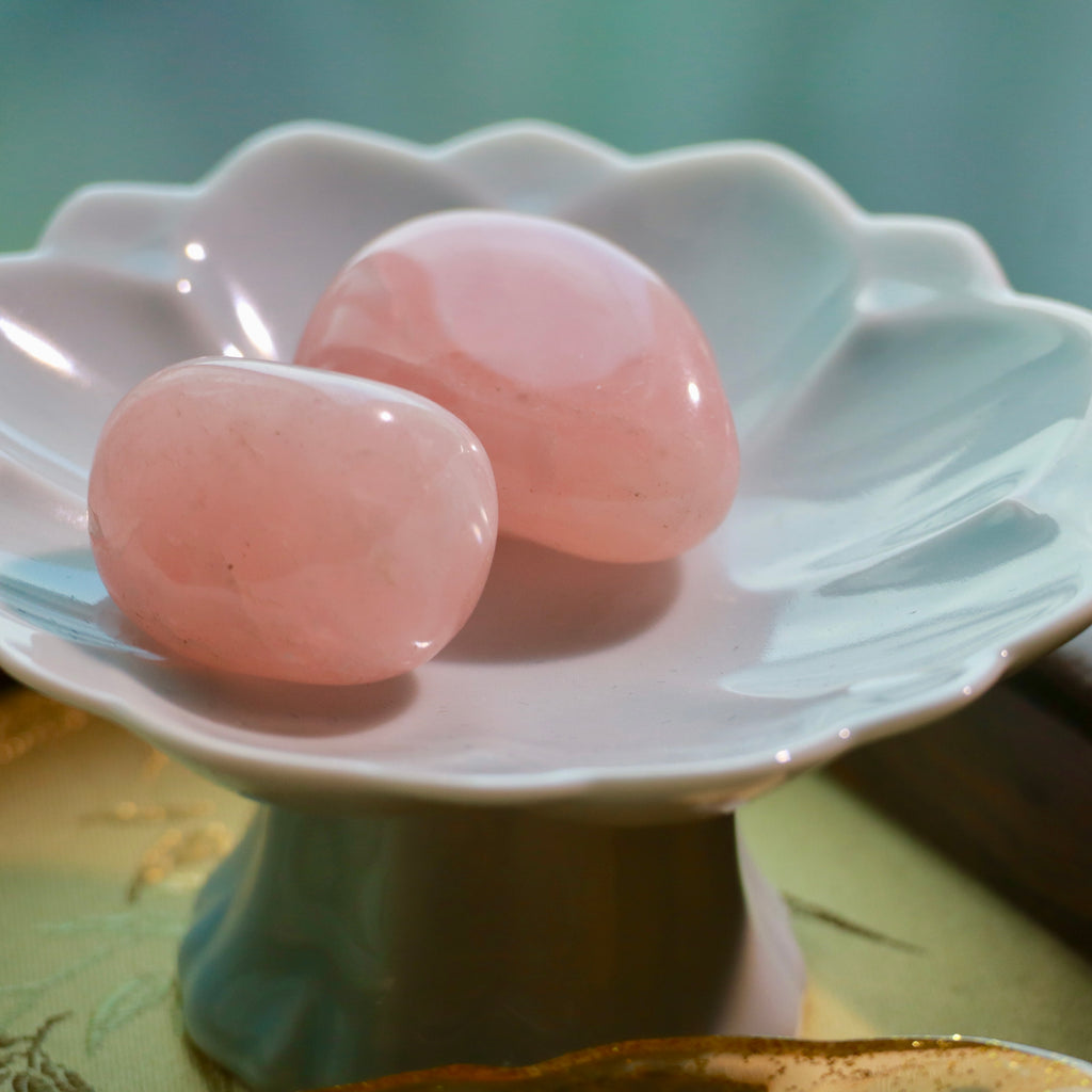 2.5-3.5cm Natural Rose Quartz Rough Stones | 2-Piece Crystal Set