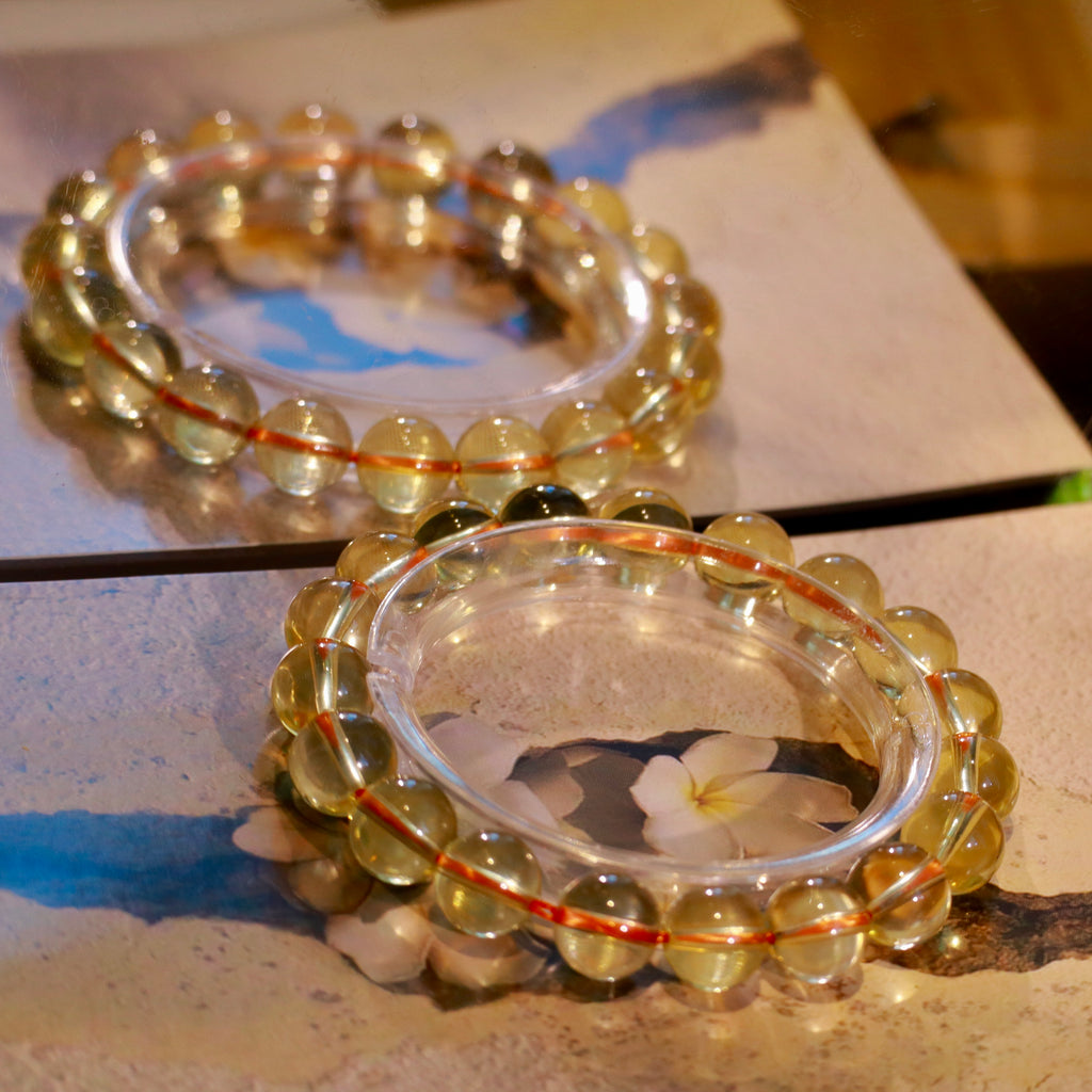 Natural Hign-Clarity Citrine Bracelet | 10mm Crystal Beads