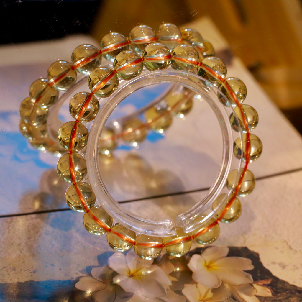 Natural Hign-Clarity Citrine Bracelet | 10mm Crystal Beads